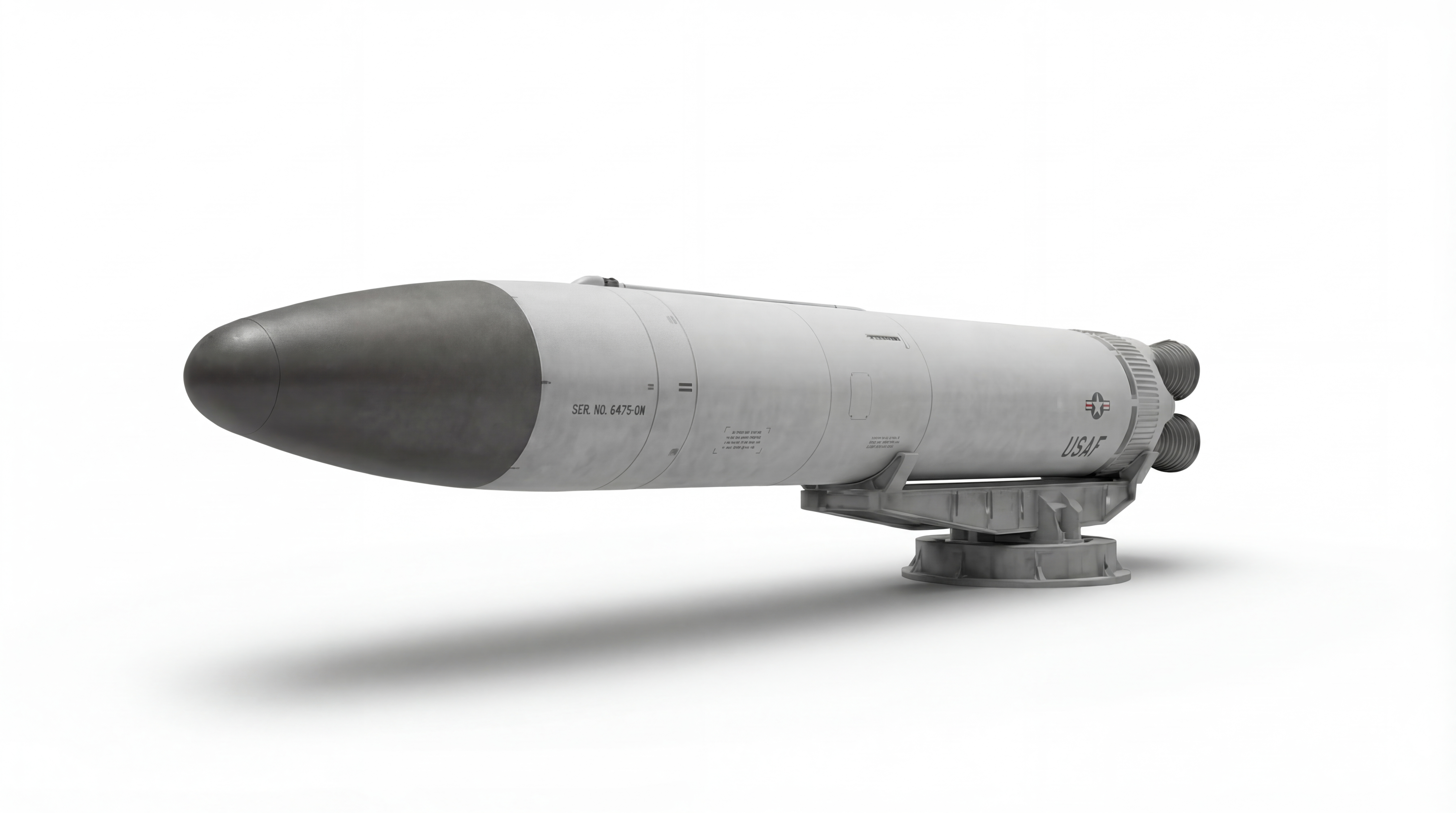 Guided ballistic missile on mobile transporter erector launcher